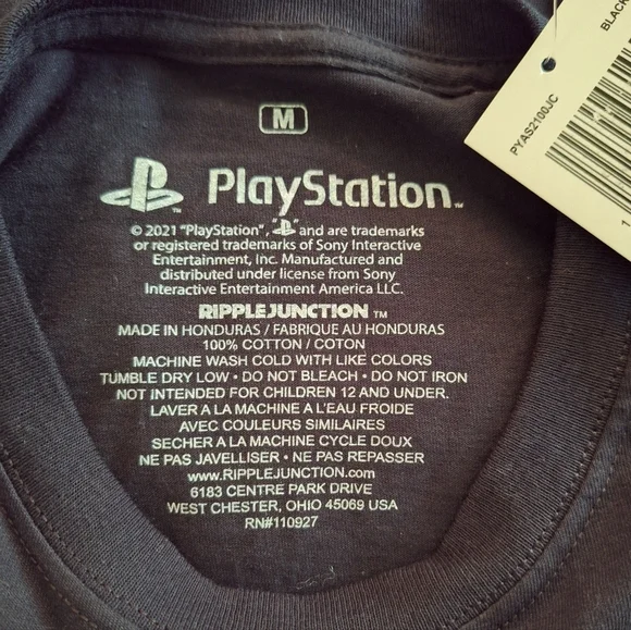 Sony Playstation Black Tee Shirt Medium NWT *C5 - Picture 2 of 3